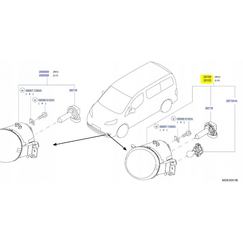 HALOGEN LEWY PRAWY PRZÓD NISSAN E-NV200 14-