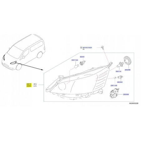 LAMPA PRZÓD LEWA PRAWA NISSAN E-NV200 14-
