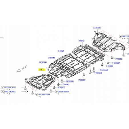 OSŁONA PŁYTA POD SILNIK NISSAN LEAF ZE0 13 -