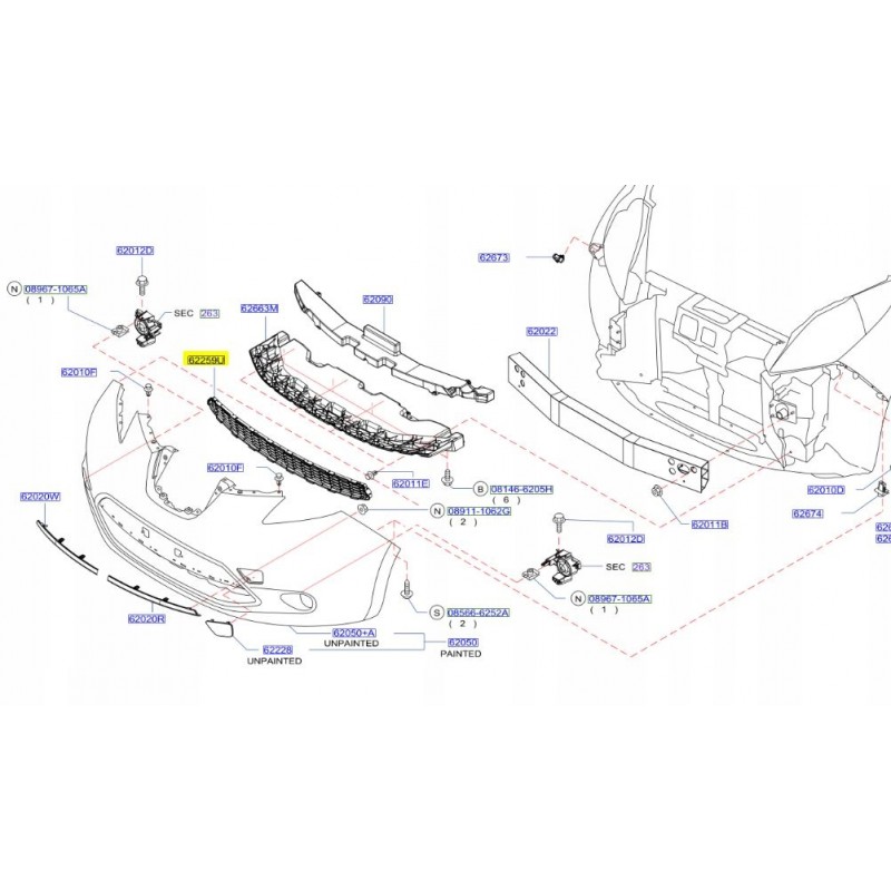 KRATKA ZDERZAKA PRZÓD NISSAN LEAF ZE0 2013 -
