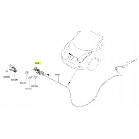 ZAMEK MASKI NISSAN LEAF ZE0 2010 -