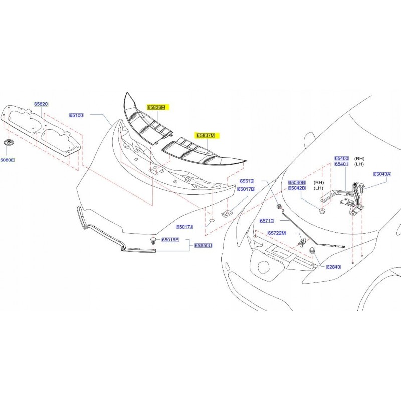 LISTWA NAKŁADKA MASKI L / P NISSAN LEAF ZE0 2010 -