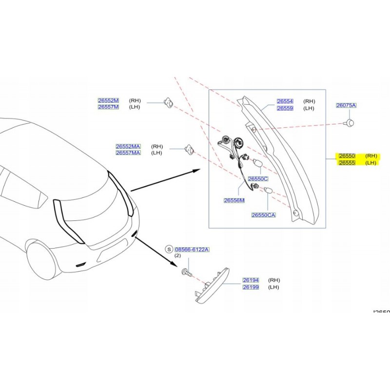 LAMPA TYŁ LEWA PRAWA NISSAN LEAF ZE0 2010 -ORYG.