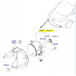 HALOGEN LEWY PRAWY PRZÓD NISSAN LEAF ZE0 10-