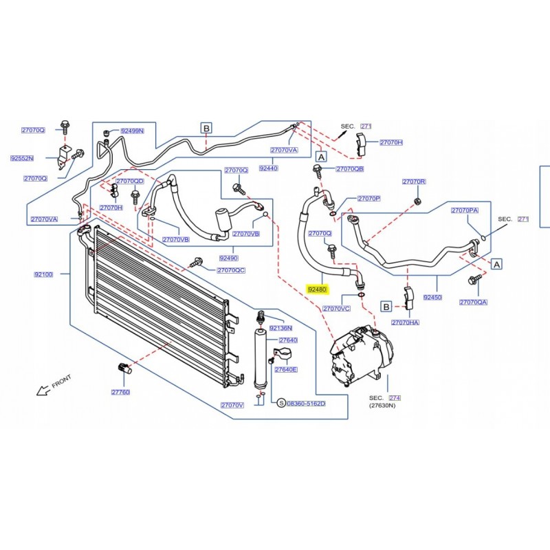 PRZEWÓD KLIMATYZACJI NISSAN LEAF II ZE1 17- NOWY