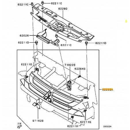GRILL ATRAPA ZDERZAKA PRZÓD OUTLANDER III LIFT 15-