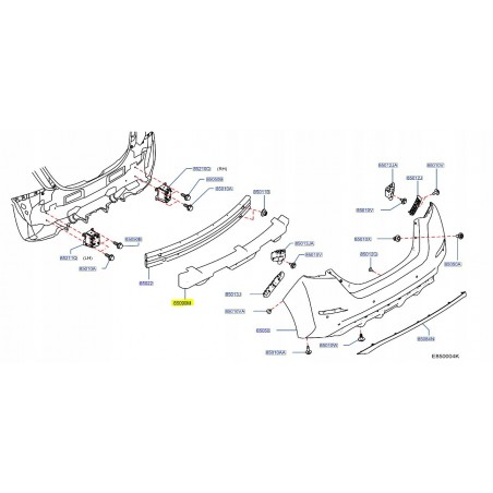 ABSORBER ZDERZAKA TYŁ NISSAN LEAF II ZE1 17- ORYG.