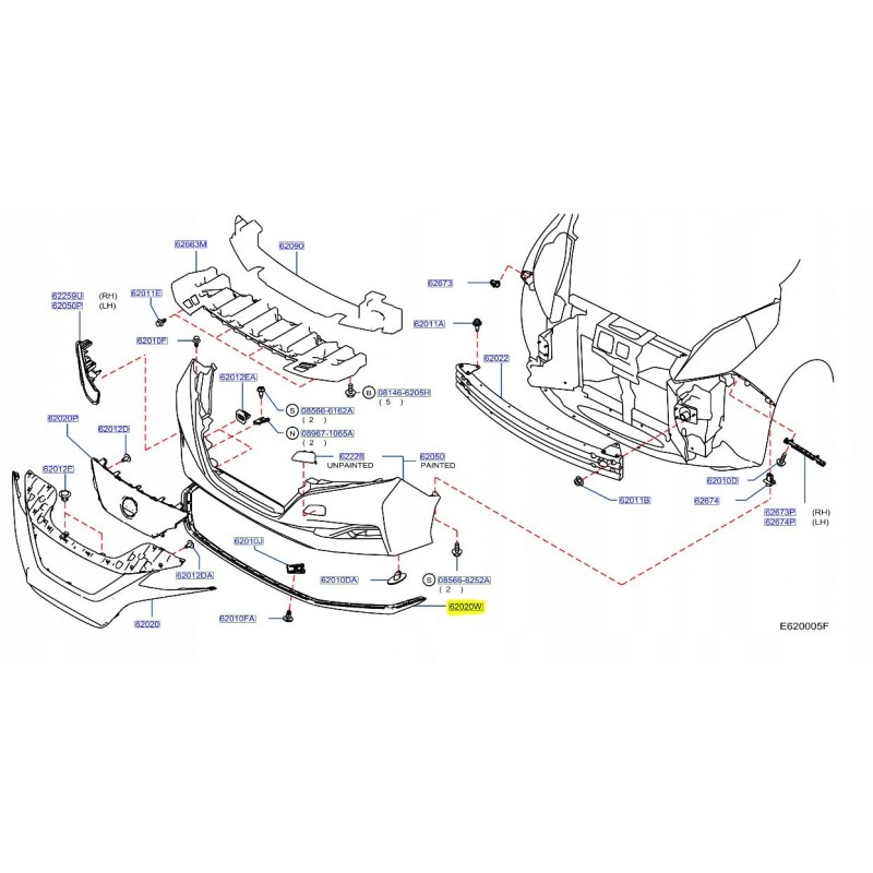 HOKEJ SPOILER ZDERZAKA PRZÓD NISSAN LEAF II 17-