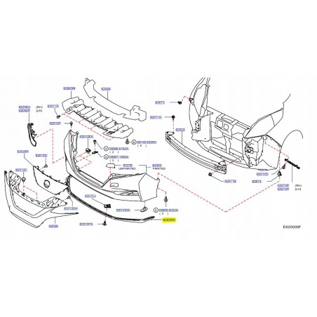 HOKEJ SPOILER ZDERZAKA PRZÓD NISSAN LEAF II 17-