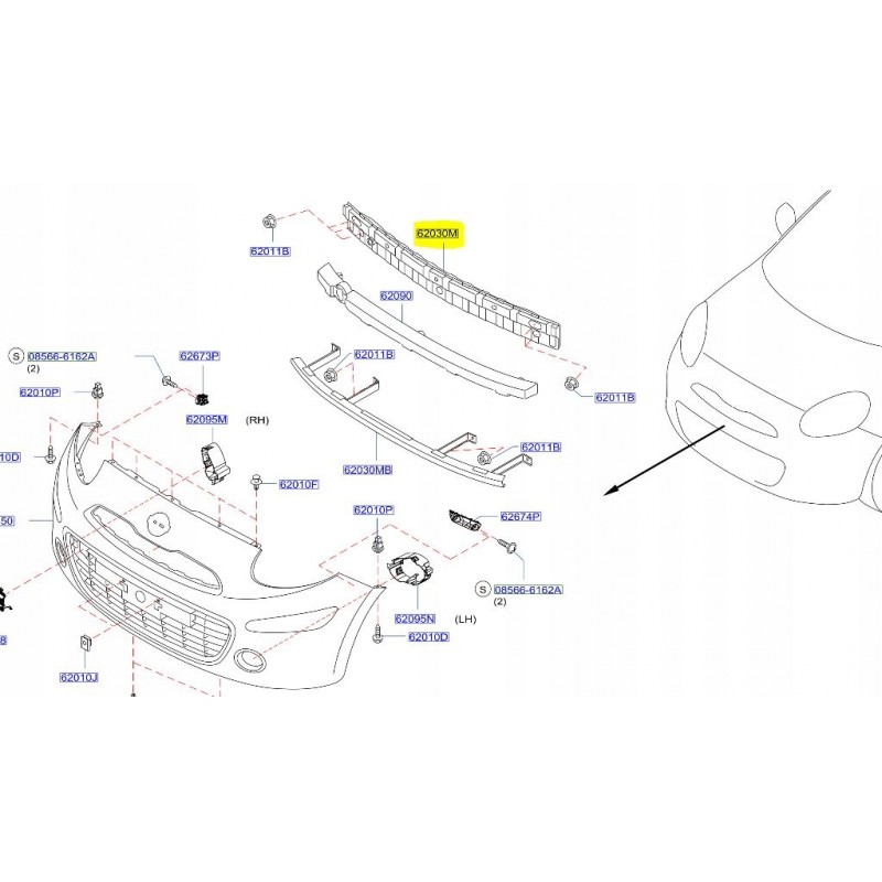 BELKA WZMOCNIENIE ZDERZAKA PRZÓD MICRA K13 LIFT