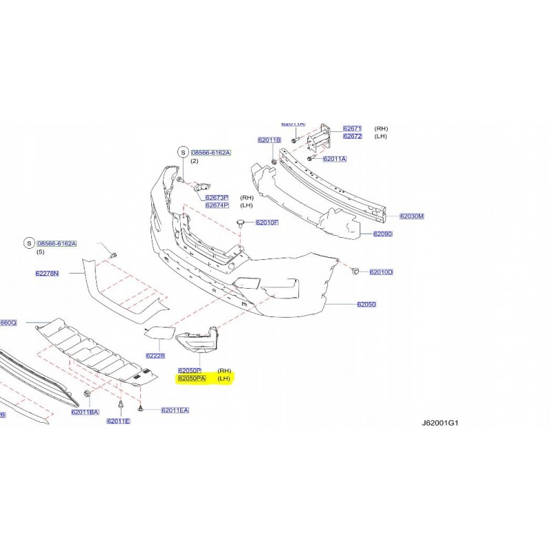 KRATKA RAMKA HALOGENU LEWA X-TRAIL T32 LIFT 17-