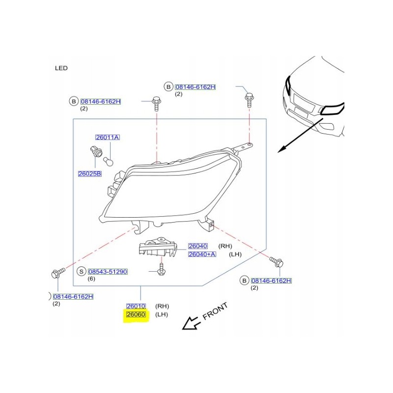 LAMPA LEWY PRZÓD FULL LED NAVARA NP300 D23 15-