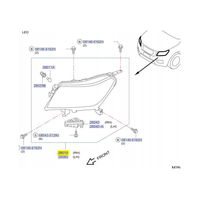 LAMPA PRAWY PRZÓD FULL LED NAVARA NP300 D23 15-