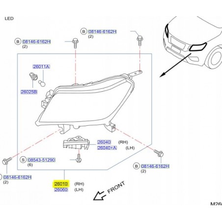 LAMPA PRAWY PRZÓD FULL LED NAVARA NP300 D23 15-