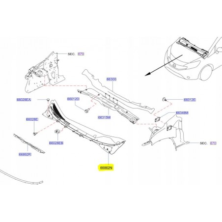 PODSZYBIE PLASTIKOWE NISSAN MICRA K14 17-