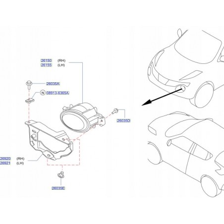 HALOGEN LED LEWY PRAWY NISSAN JUKE LIFT 14- ORYG