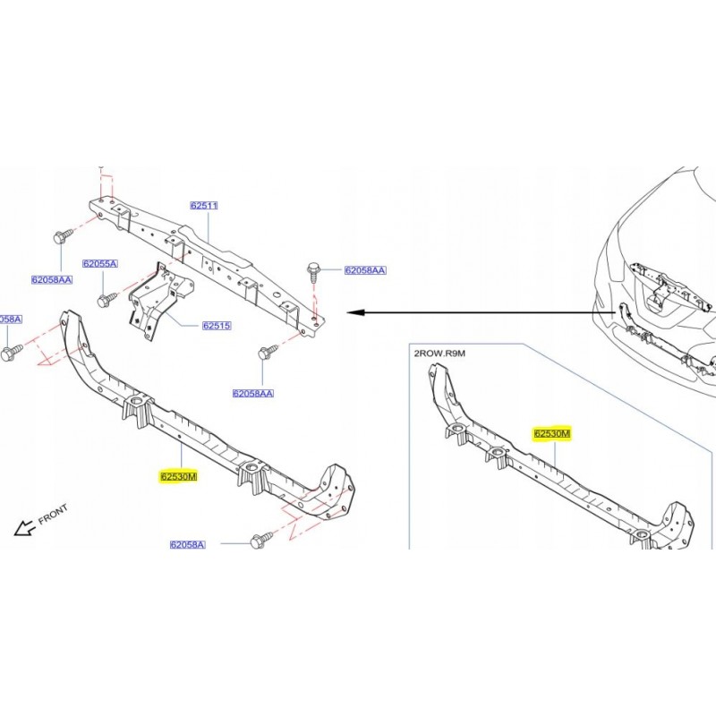 BELKA DOLNA POD CHŁODNICE PRZÓD X-TRAIL T32 14-