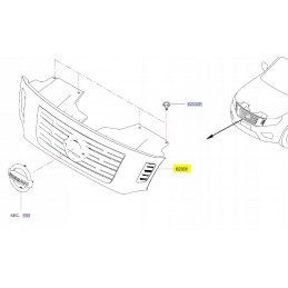 GRILL ATRAPA ZDERZAKA PRZÓD NAVARA NP300 D23