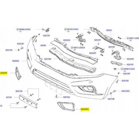 KRATKA RAMKA HALOGENU LEWA PRAWA NAVARA NP300 D23