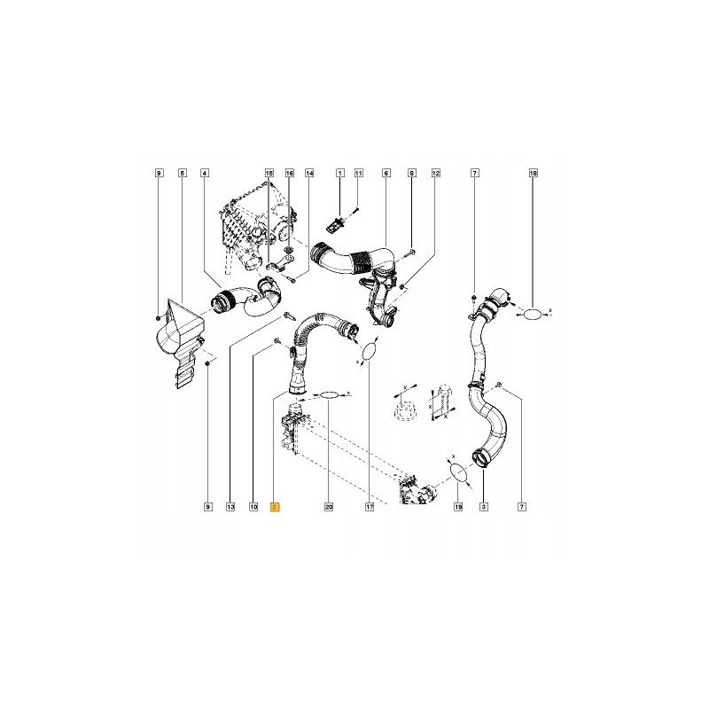 PRZEWÓD RURA INTERCOOLERA TRAFIC III VIVARO B 1.6