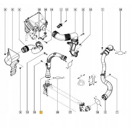 PRZEWÓD RURA INTERCOOLERA TRAFIC III VIVARO B 1.6