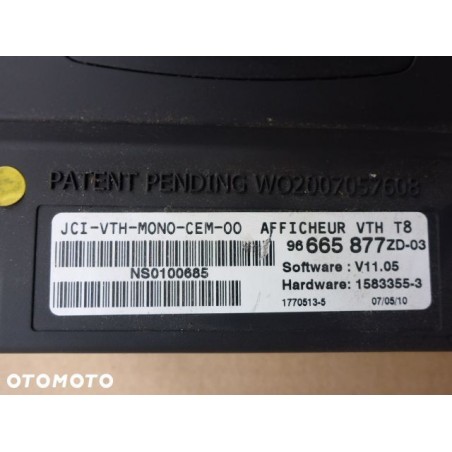 WYŚWIETLACZ HEAD UP PEUGEOT 3008 1.6 HDI 09-