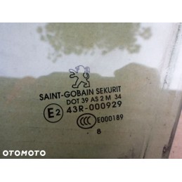 SZYBA DRZWI LEWY PRZÓD PEUGEOT 308 2007- ORYGINAŁ