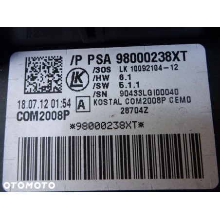 PRZEŁĄCZNIK ZESPOLONY CITROEN C4 B7 10- 98000238XT