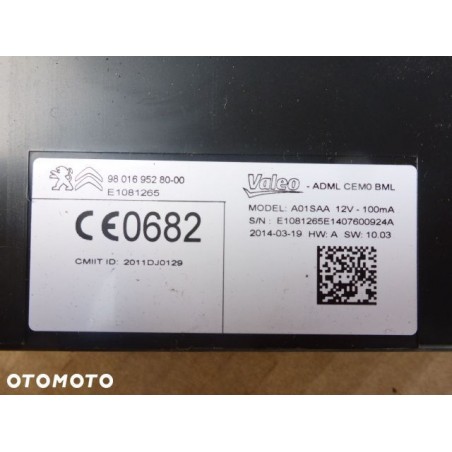 MODUŁ STEROWNIK CITROEN C4 PICASSO 13- 9801695280