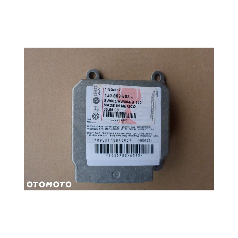STEROWNIK SENSOR PODUSZKI AIRBAG VW AUDI 1J0909603