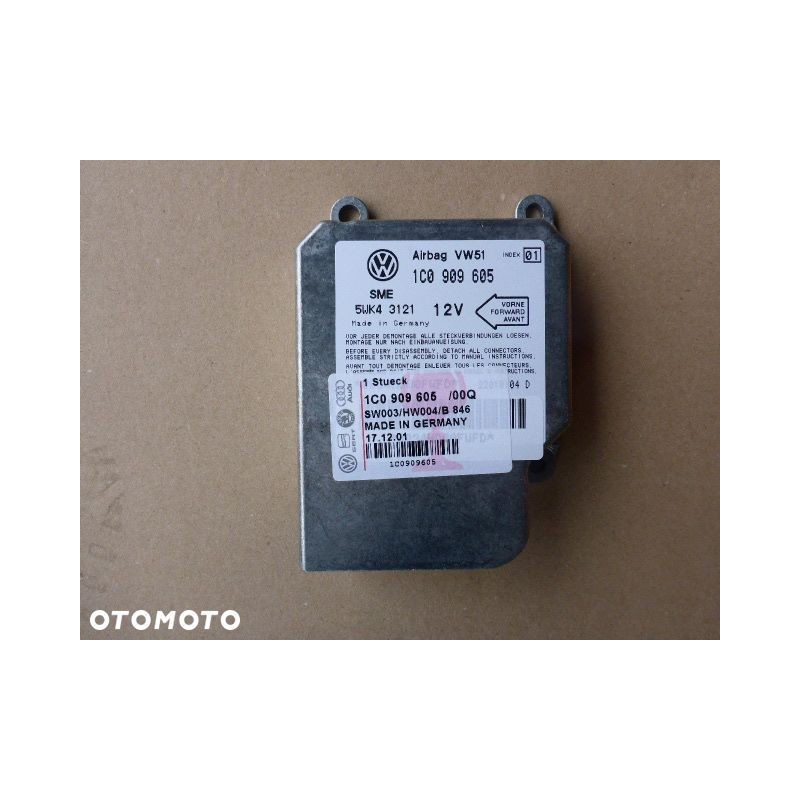 STEROWNIK SENSOR PODUSZKI AIRBAG VW AUDI 1C0909605