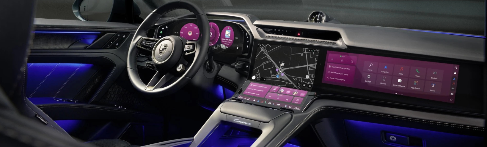 Porsche poszło na całość! Tak wygląda kokpit Cayenne Electric – to koniec przycisków?